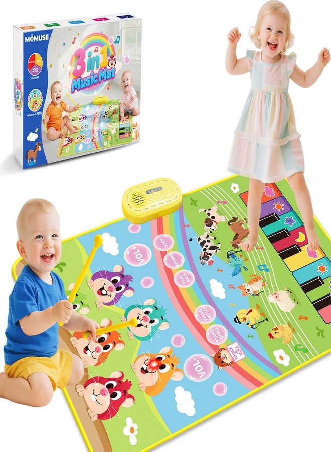 MOMUSE 3-in-1 Floor Piano Mat for Kids, Whack-a-Mole Game Music Play Mat with 30 Sound & Function Keys, Sensory Musical Toys for Baby Girls Boys Toddlers 1 2 3 4 5 6 Years Old - Image 1